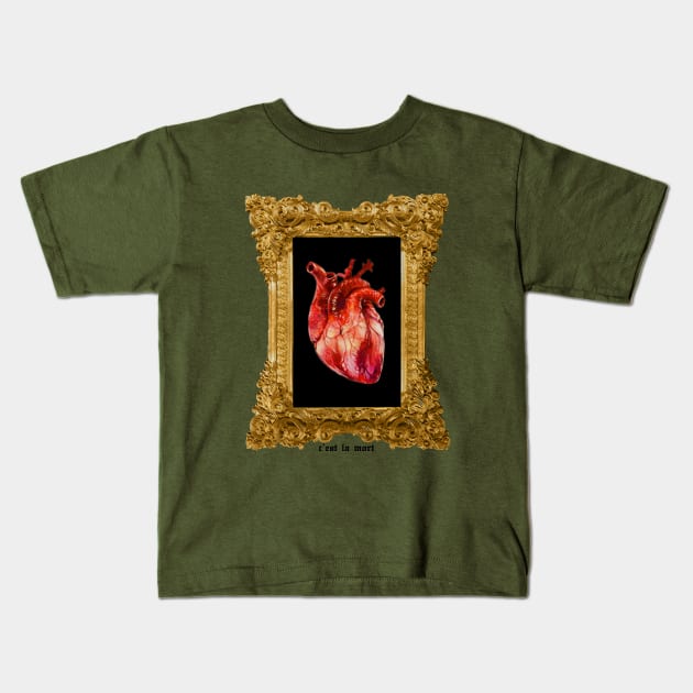 C'est La Mort Framed Heart Kids T-Shirt by Perpetual Brunch